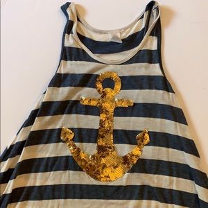 Sequin anchor tank! (Girls M-L)